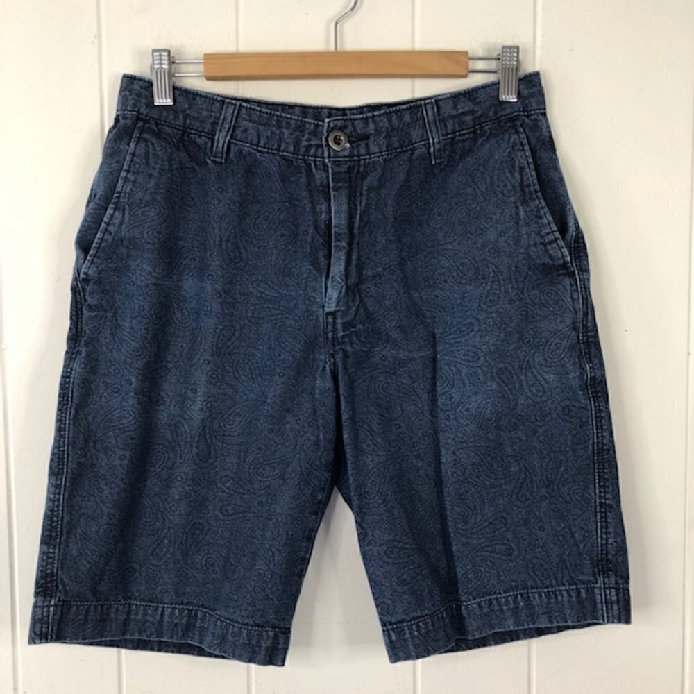 Levis Womens Blue Denim Paisley Shorts Size 31